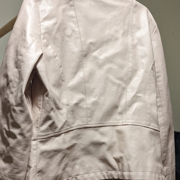 Faux Leather Pearl Pink Jacket - Picture 2 of 3